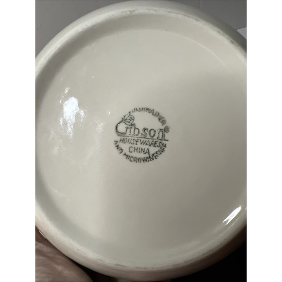 Gibson Housewares 7" Cereal Soup Bowl Cream With Blue Stripe - Picture 2 of 3